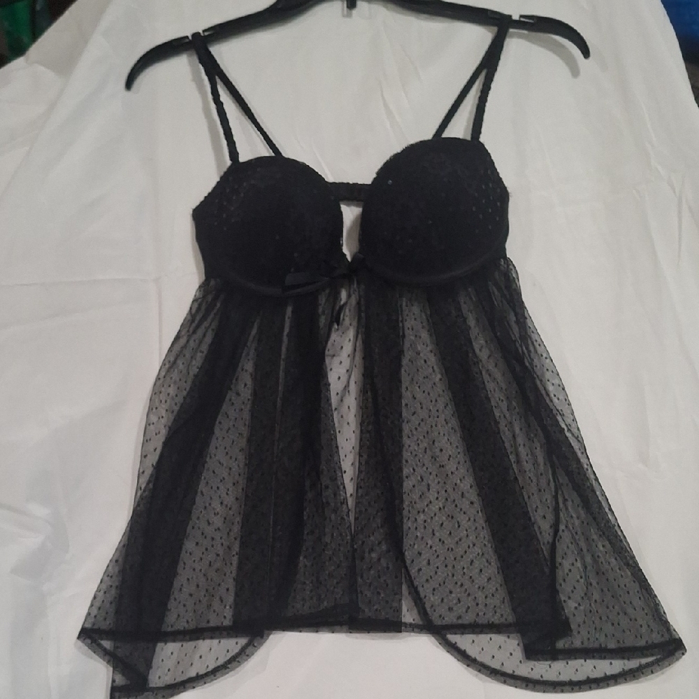 Victoria's Secret Black Lace Chemise